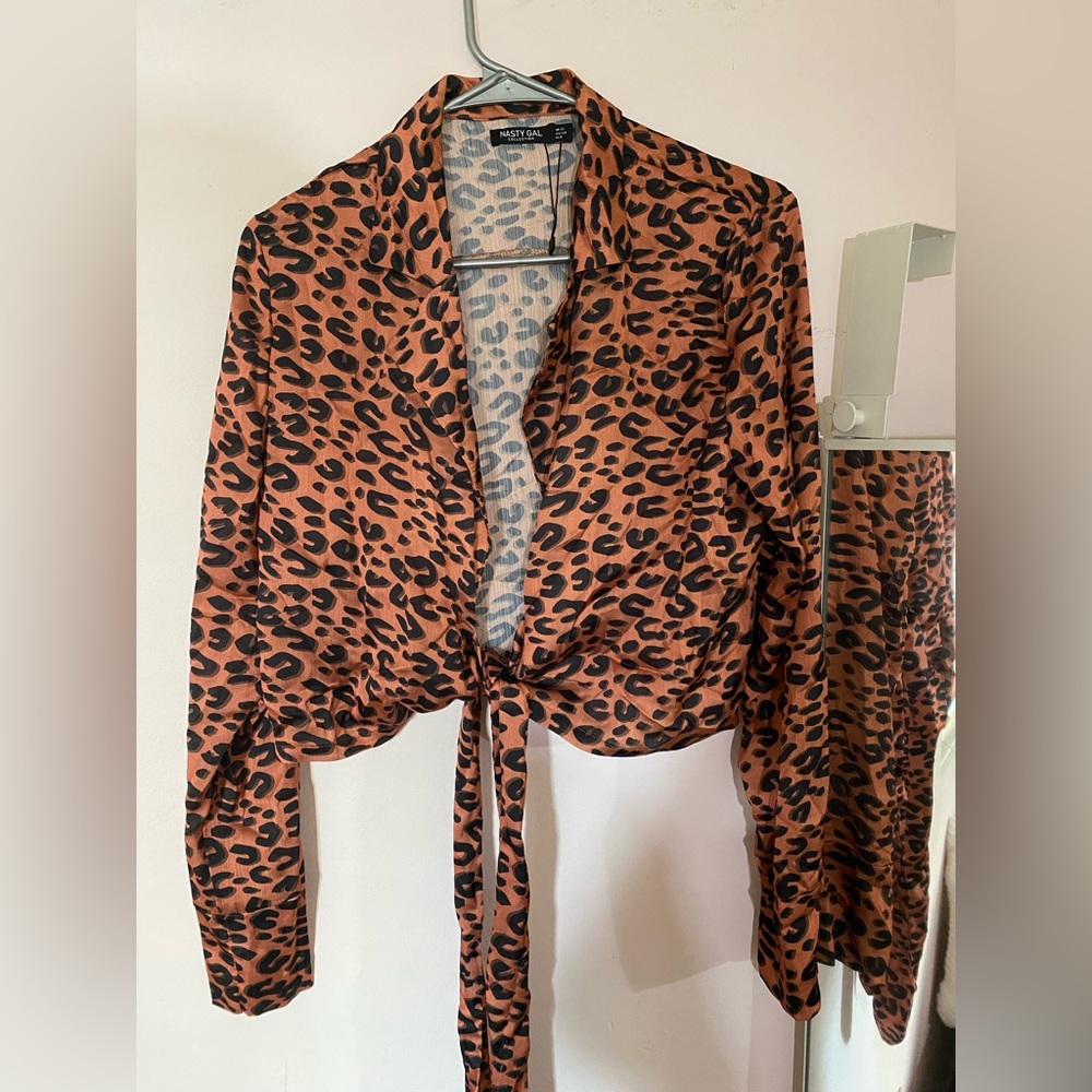 Nasty Gal animal print long sleeve top, SIZE 8